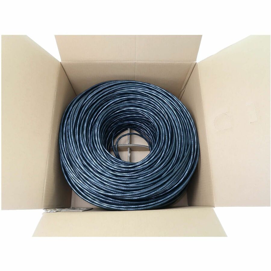 Eaton Tripp Lite Series Cat6a 10G Solid Core UTP Bulk Ethernet Cable, CMR Rated, Black, 1000 ft. (305 m) N223-01K-BK