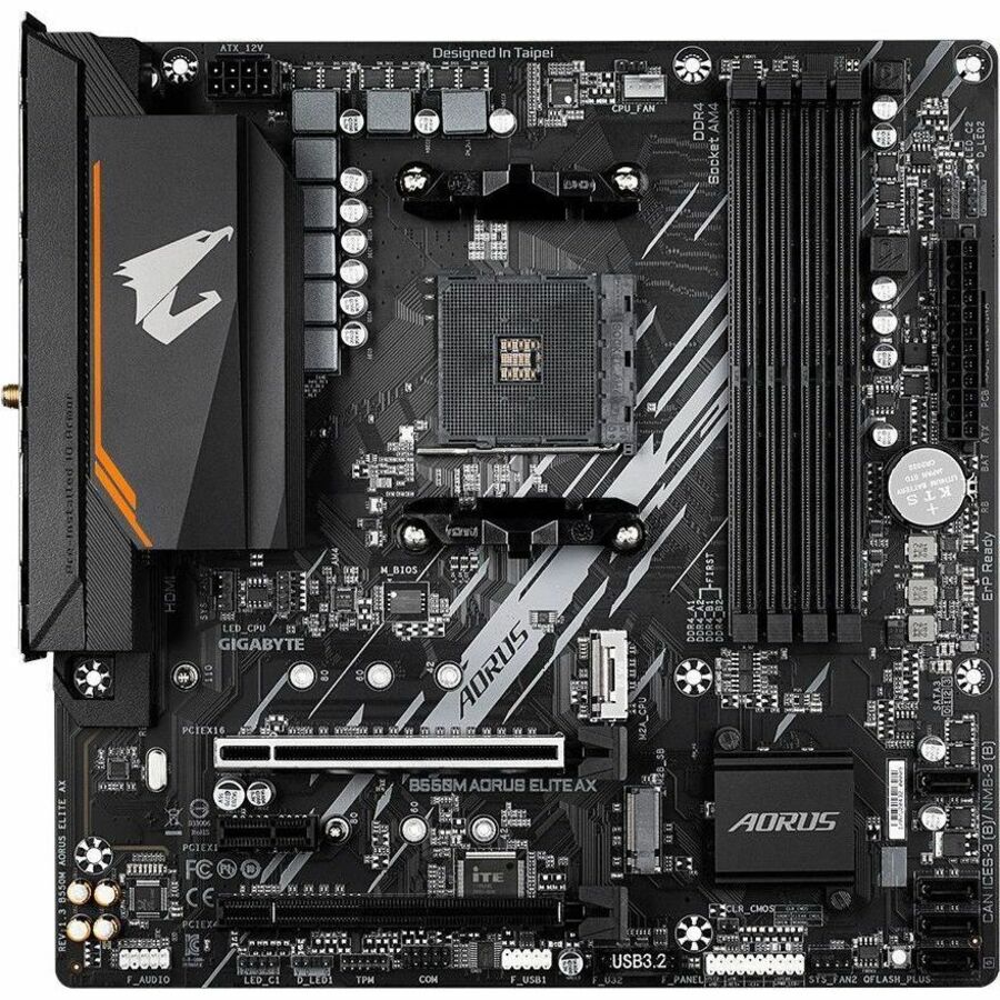 Aorus Ultra Durable Desktop Motherboard - AMD B550 Chipset - Socket AM4 - Micro ATX B550M AORUS ELITE AX