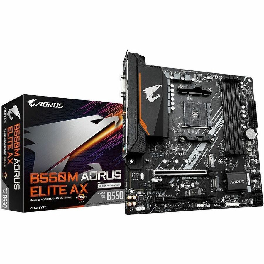 Aorus Ultra Durable Desktop Motherboard - AMD B550 Chipset - Socket AM4 - Micro ATX B550M AORUS ELITE AX