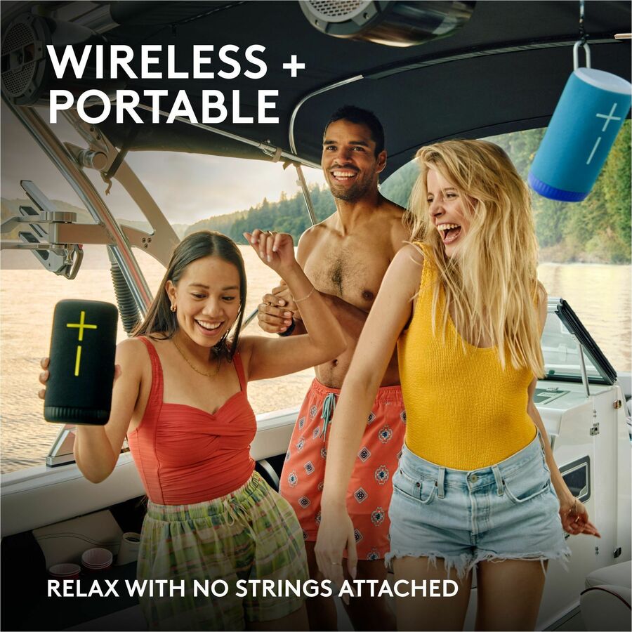 ULTIMATE EARS EVERBOOM Wireless Bluetooth Portable Speaker, Big Bass and Immersive 360-Degree Sound, Floatable Waterproof Speaker IP67, up to 20-Hour Battery and 180 ft (55 m) Range, Black 984-001872