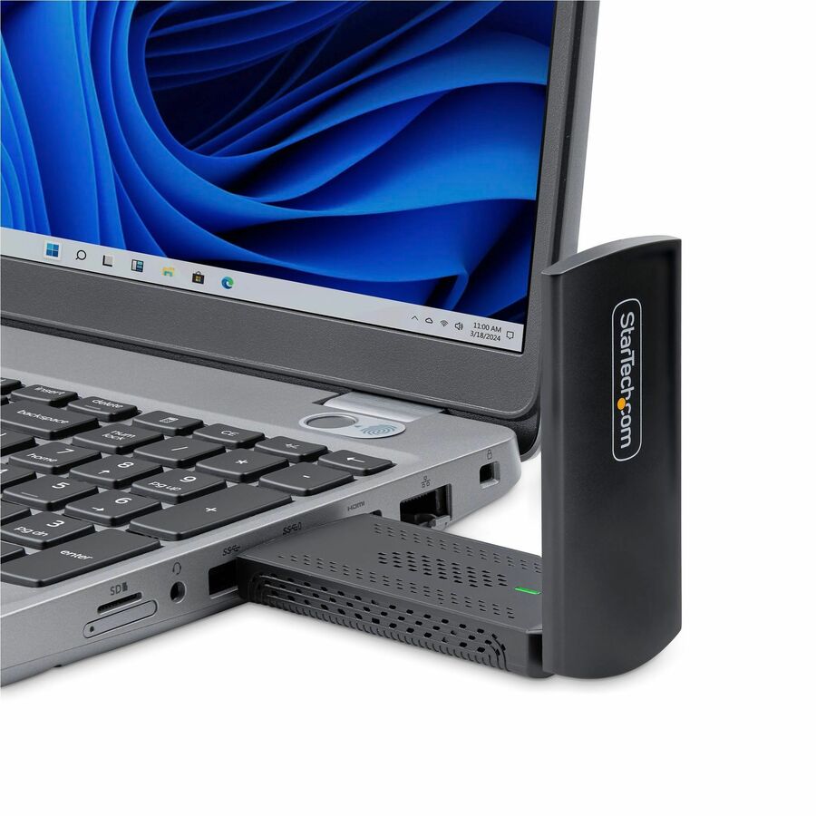 StarTech.com Wi-Fi 6E USB Adapter/Dongle, For Desktop/Laptop PC, Wireless NIC Up To 2402Mbps, WiFi 2.4/5/6GHz Network, 802.11ax AX54005A-USB-WIFI-6E