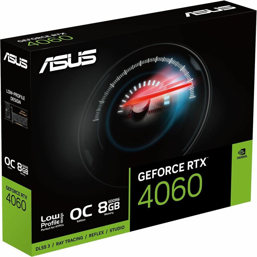Asus NVIDIA GeForce RTX 4060 Graphic Card - 8 GB GDDR6 - Low-profile RTX4060-O8G-LP-BRK