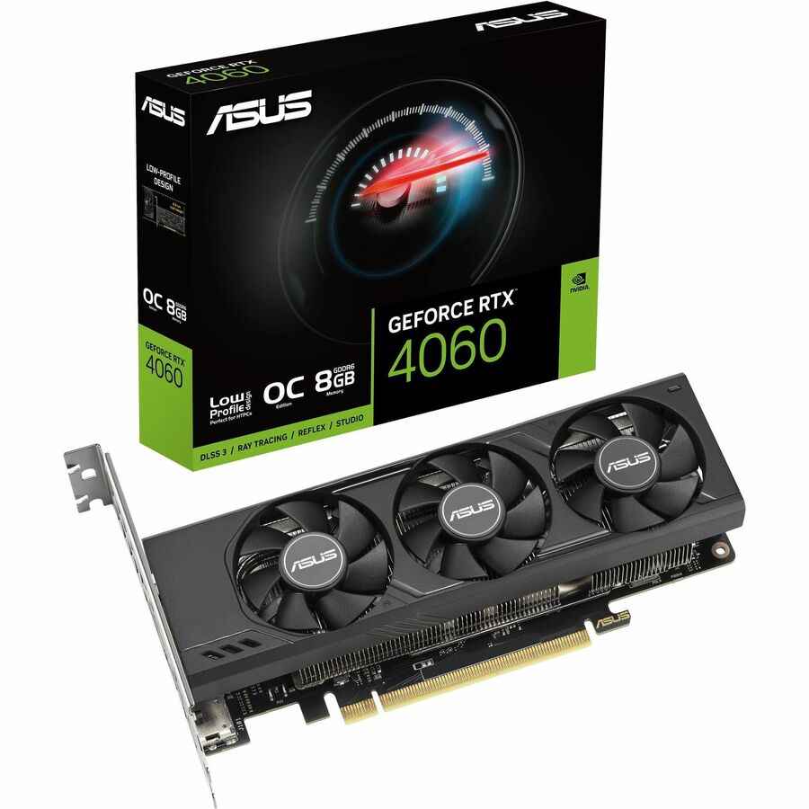 Asus NVIDIA GeForce RTX 4060 Graphic Card - 8 GB GDDR6 - Low-profile RTX4060-O8G-LP-BRK