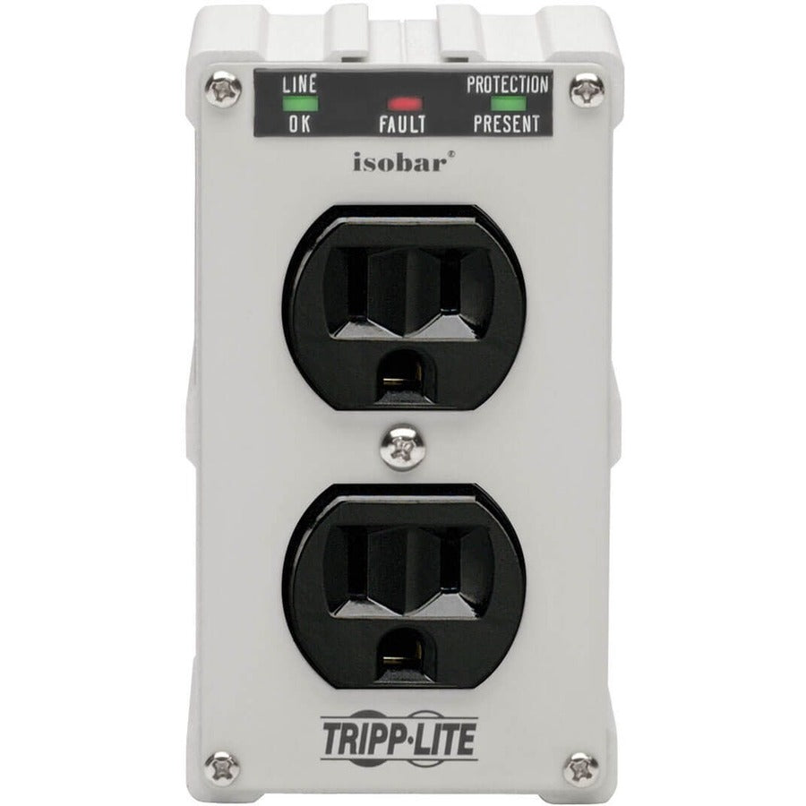 Tripp Lite by Eaton Isobar 2-Outlet Surge Protector, Direct Plug-In, 1410 Joules, Diagnostic LEDs, Metal Housing IBLOK2-0