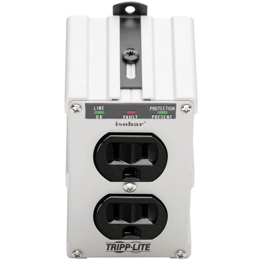 Tripp Lite by Eaton Isobar 2-Outlet Surge Protector, Direct Plug-In, 1410 Joules, Diagnostic LEDs, Metal Housing IBLOK2-0