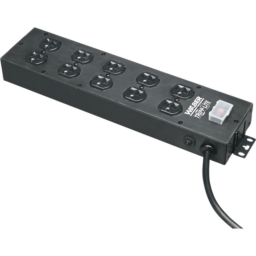 Tripp Lite by Eaton Industrial Power Strip, 10-Outlet, 15 ft. (4.6 m) Cord, Large Plug Spacing UL800CB-15