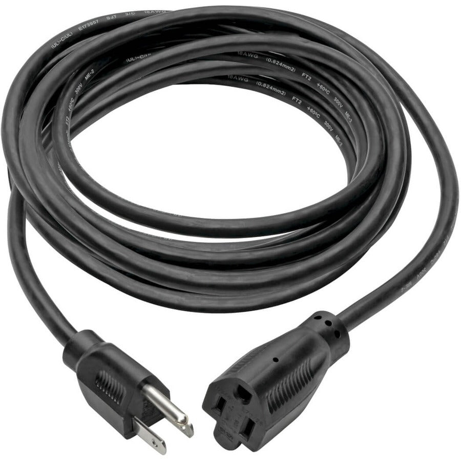 Eaton Tripp Lite Series Power Extension Cord, NEMA 5-15P to NEMA 5-15R - 10A, 120V, 18 AWG, 25 ft. (7.62 m), Black P022-025
