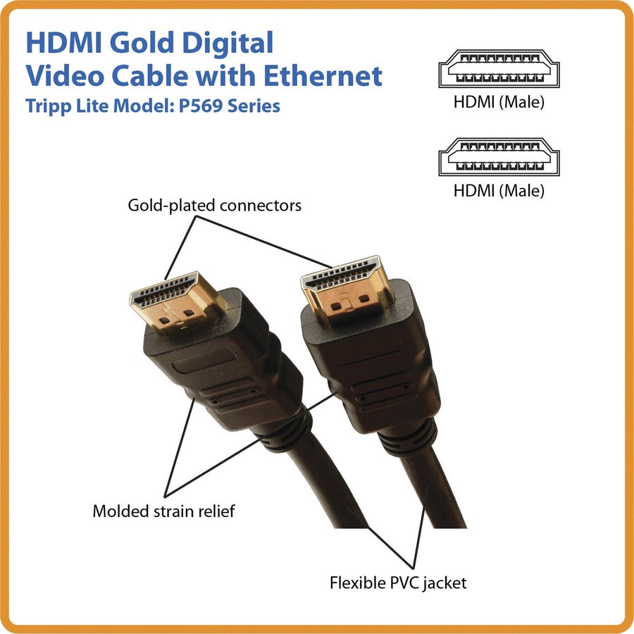 Eaton Tripp Lite Series High Speed HDMI Cable with Ethernet, UHD 4K, Digital Video with Audio (M/M), 25 ft. (7.62 m) P569-025
