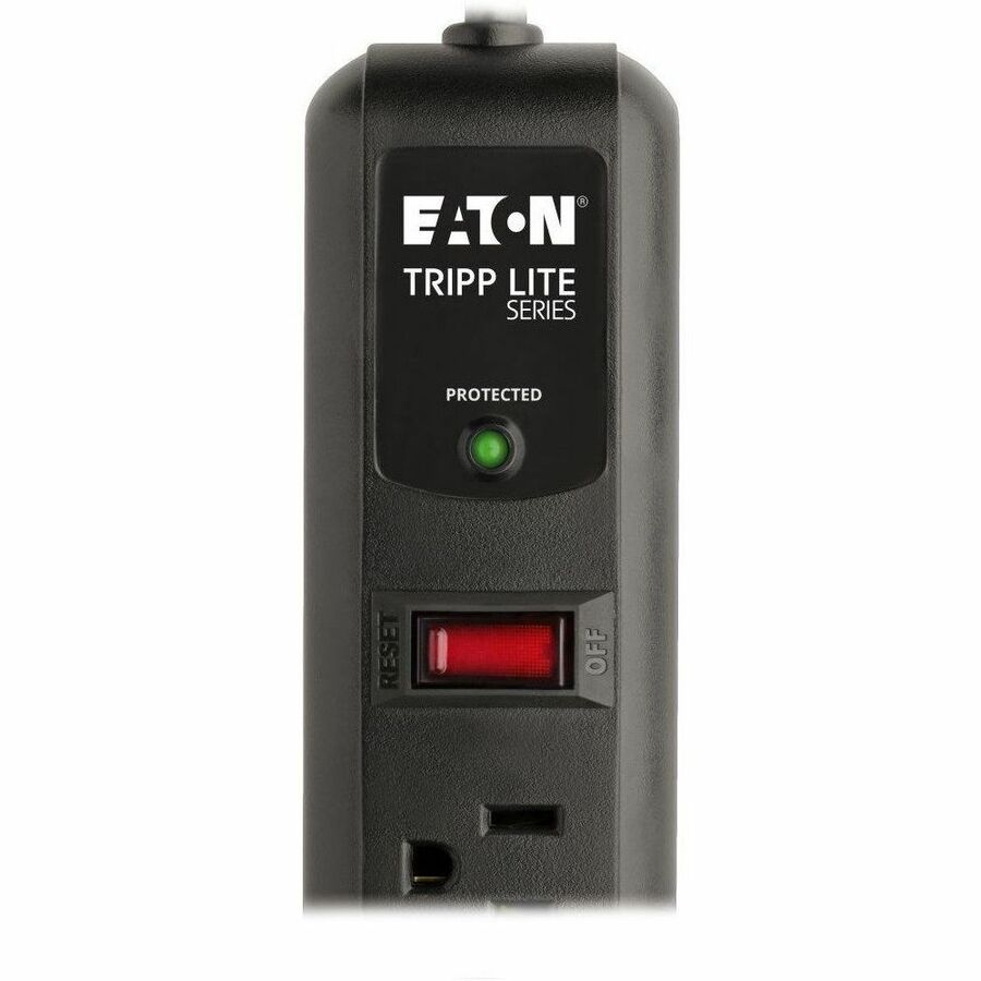 Eaton Tripp Lite Series Protect It! 7-Outlet Surge Protector, 6 Right-Angle Outlets, 4 ft. (1.22 m) Cord, 1080 Joules, Diagnostic LED, Black Housing TLP74RB