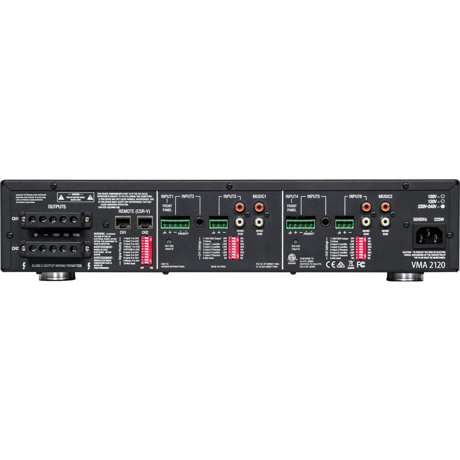 JBL Commercial VMA 2120 Amplifier - 240 W RMS - 2 Channel - Black NVMA2120-0-US