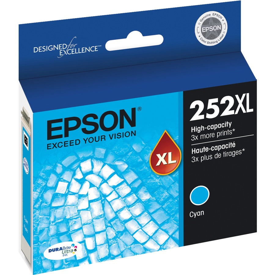Epson DURABrite Ultra 252XL Original High Yield Inkjet Ink Cartridge - Cyan - 1 Each T252XL220-S