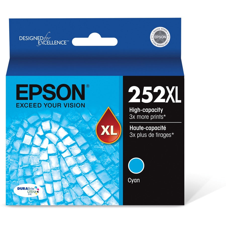 Epson DURABrite Ultra 252XL Original High Yield Inkjet Ink Cartridge - Cyan - 1 Each T252XL220-S