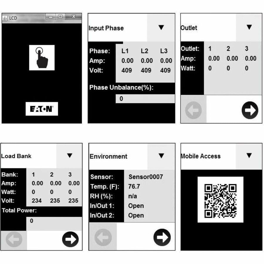 Eaton 10kW 200-240V 3PH Switched PDU - LX Interface, Gigabit, 30 Outlets, L21-30P Input, LCD, 1.8 m Cord, 0U 1.8 m Height, TAA PDU3EVSR6L2130