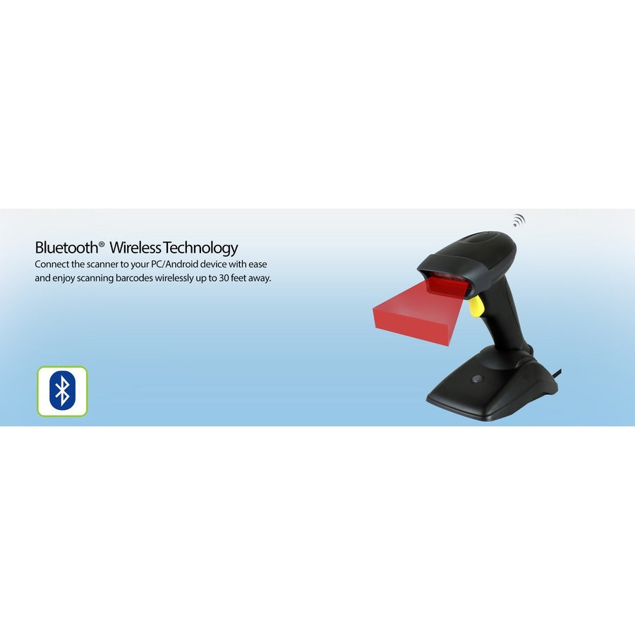 Adesso NUSCAN 2500TB Bluetooth Spill Resistant Antimicrobial 2D Barcode Scanner NUSCAN 2500TB