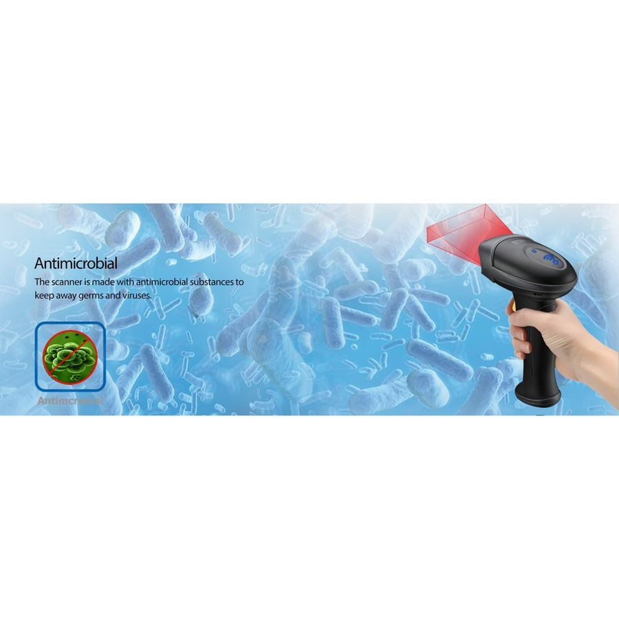 Adesso NUSCAN 2500TB Bluetooth Spill Resistant Antimicrobial 2D Barcode Scanner NUSCAN 2500TB