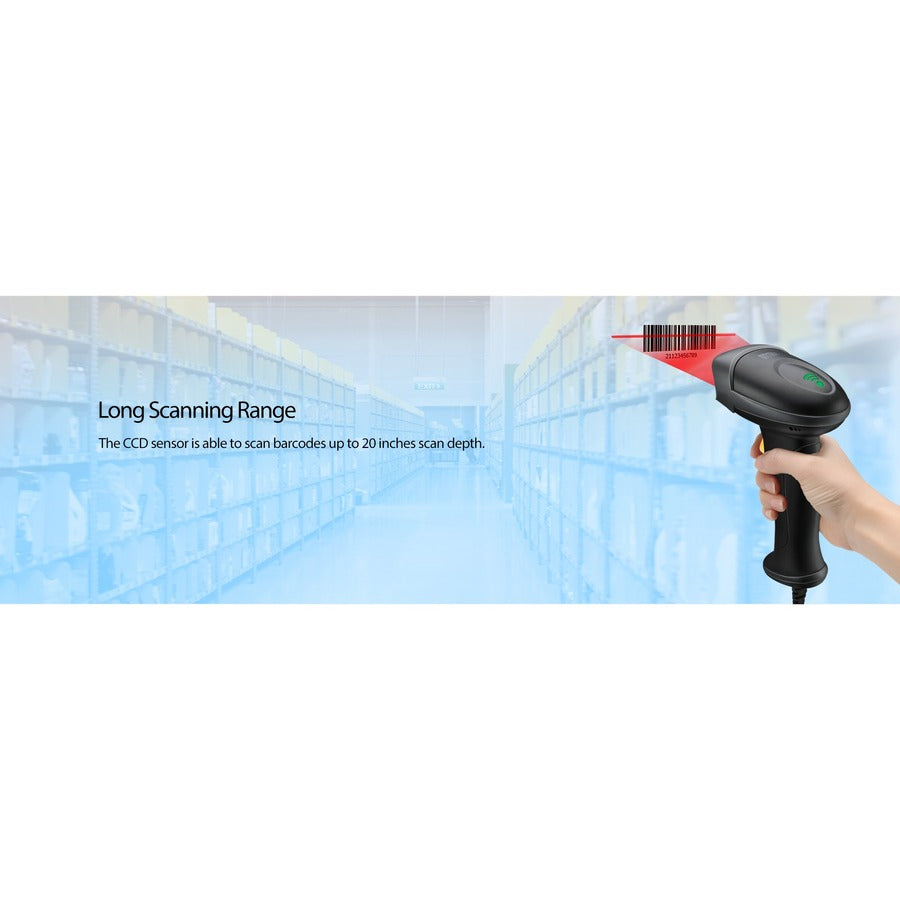 Adesso NUSCAN 2500TB Bluetooth Spill Resistant Antimicrobial 2D Barcode Scanner NUSCAN 2500TB