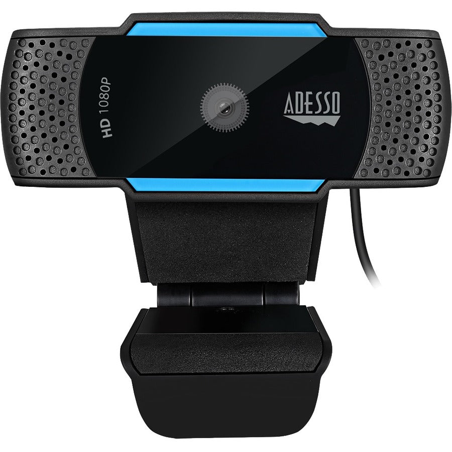 Adesso CyberTrack H5 1080P Webcam - 2.1 Megapixel - 30 fps - USB 2.0 - Auto Focus - Built-In MIC - Tripod Mount - Privacy Shutter Cover CYBERTRACKH5
