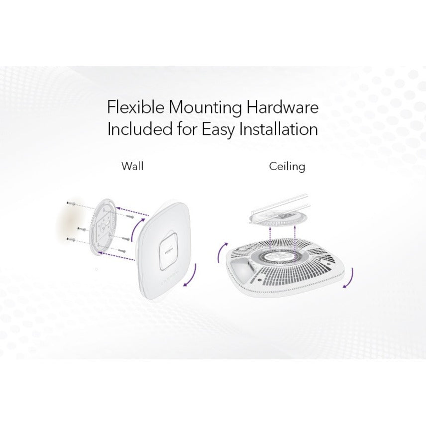 Netgear Business WAX630 Tri Band IEEE 802.11 a/b/g/n/ac/ax/i 6 Gbit/s Wireless Access Point - Indoor WAX630PA-100NAS