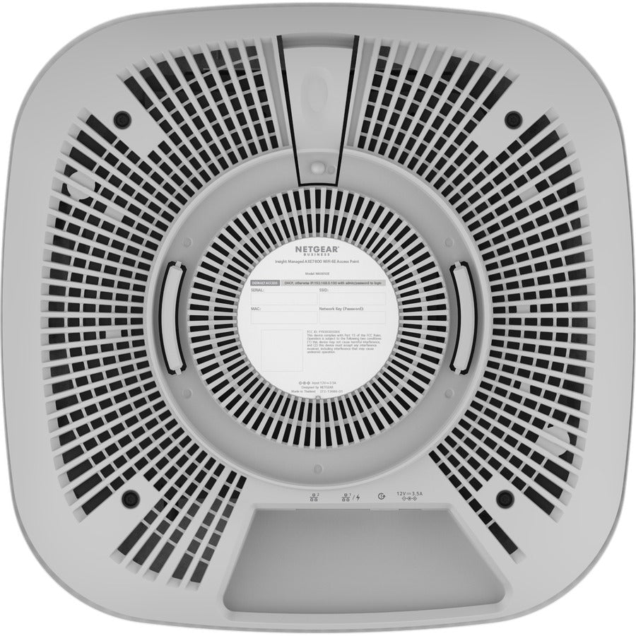 Netgear WAX630E Tri Band IEEE 802.11 a/b/g/n/ac/ax/i 7.80 Gbit/s Wireless Access Point - Indoor WAX630EP-100NAS