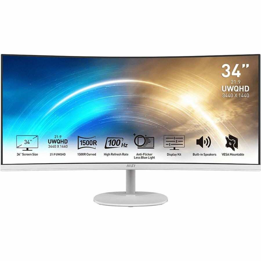 MSI Pro MP341CQW 34" Class UW-QHD Curved Screen LCD Monitor - 21:9 PROMP341CQW