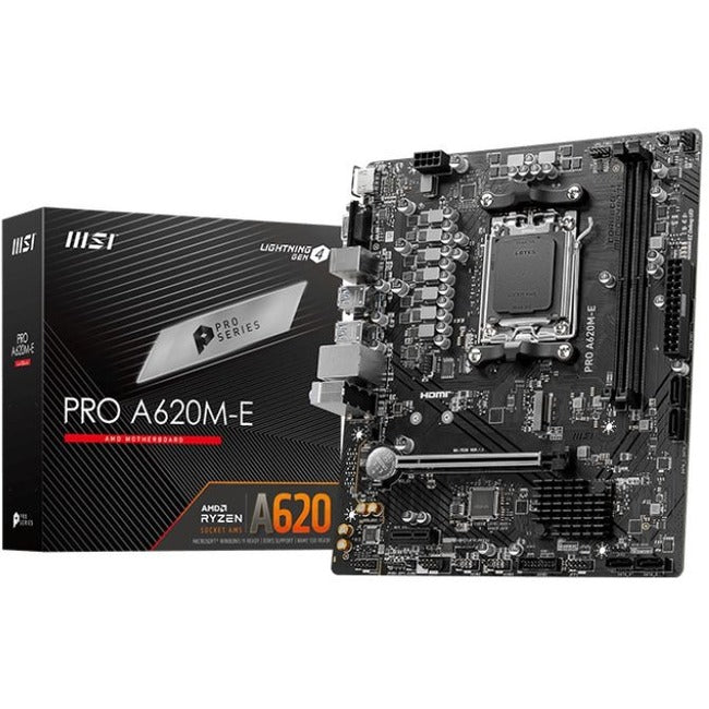 MSI Pro PRO A620M-E Gaming Desktop Motherboard - AMD A620 Chipset - Socket AM5 - Micro ATX PROA620ME