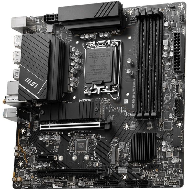 MSI Pro B760M-A WIFI DDR4 Gaming Desktop Motherboard - Intel B760 Chipset - Socket LGA-1700 - Micro ATX PROB760MAWID4