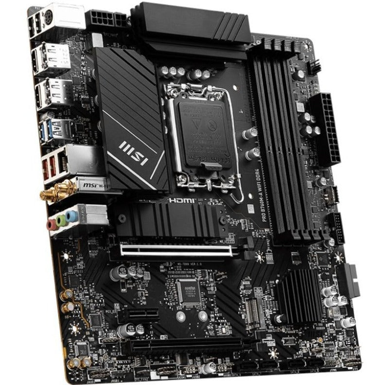 MSI Pro B760M-A WIFI DDR4 Gaming Desktop Motherboard - Intel B760 Chipset - Socket LGA-1700 - Micro ATX PROB760MAWID4