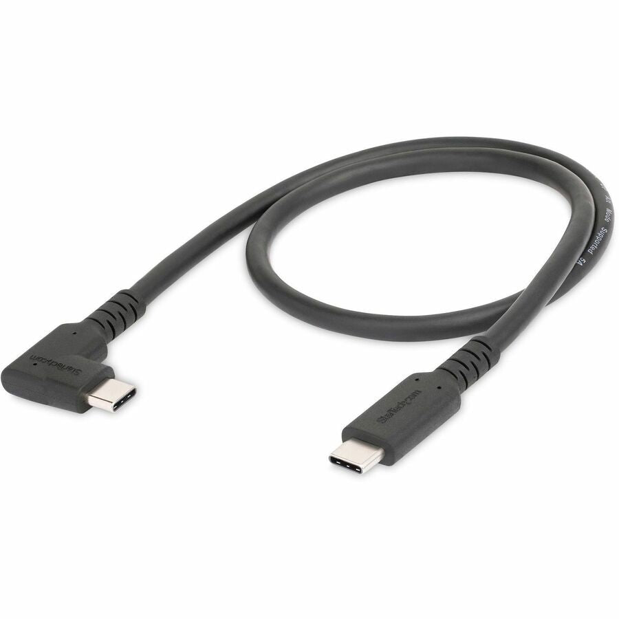 StarTech.com 1.6ft (50cm) Rugged Right Angle USB-C Cable, USB 3.2 Gen 2 (10 Gbps), USB C to C Data Transfer Cable, 100W PD, 4K 60Hz, 90 Degree USB-C Cable RUSB31CC50CMBR