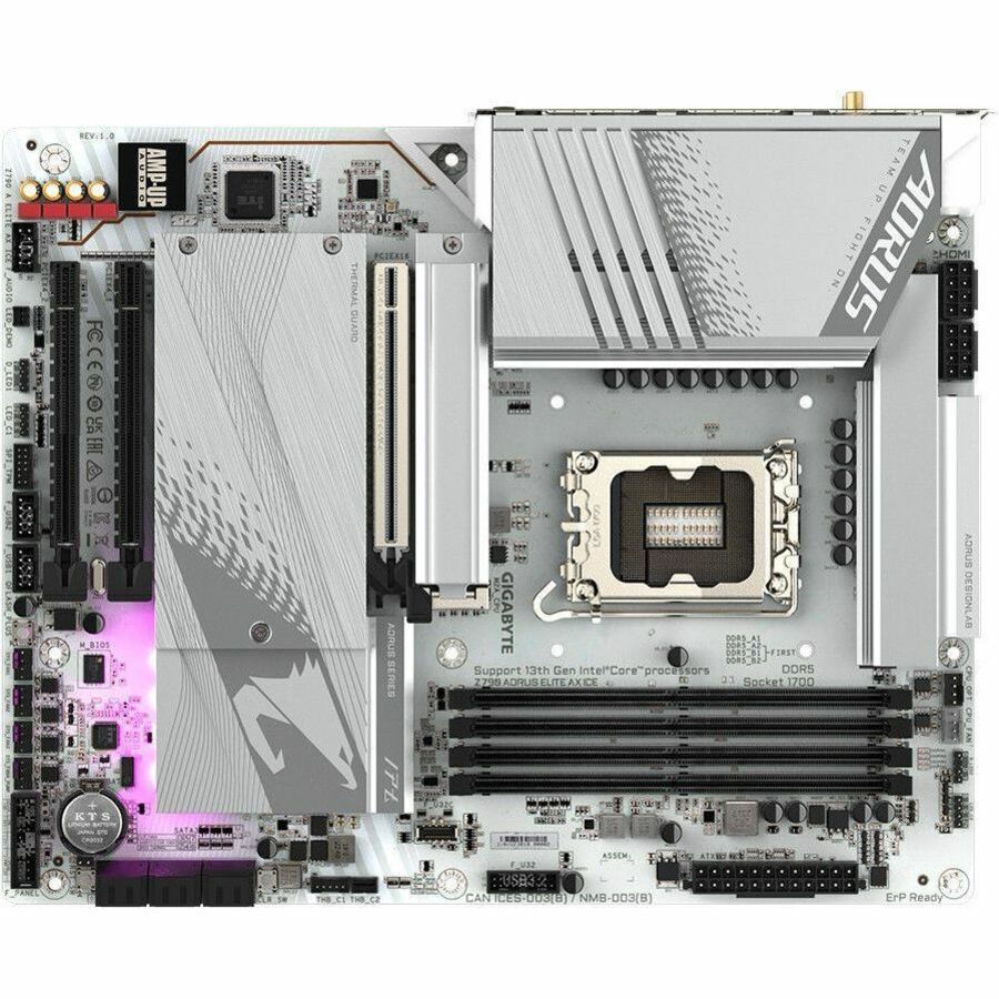 Aorus Z790 ELITE AX ICE Desktop Motherboard - Intel Z790 Chipset - Socket LGA-1700 - ATX Z790AORUSELITEAXICE