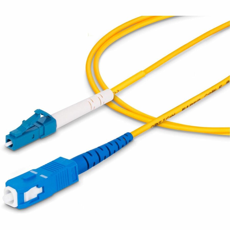StarTech.com 2m (6.6ft) LC to SC (UPC) OS2 Single Mode Simplex Fiber Optic Cable, 9/125, 40G/100G, Low Insertion Loss, LSZH Jumper Cord SPSMLCSC-OS2-2M
