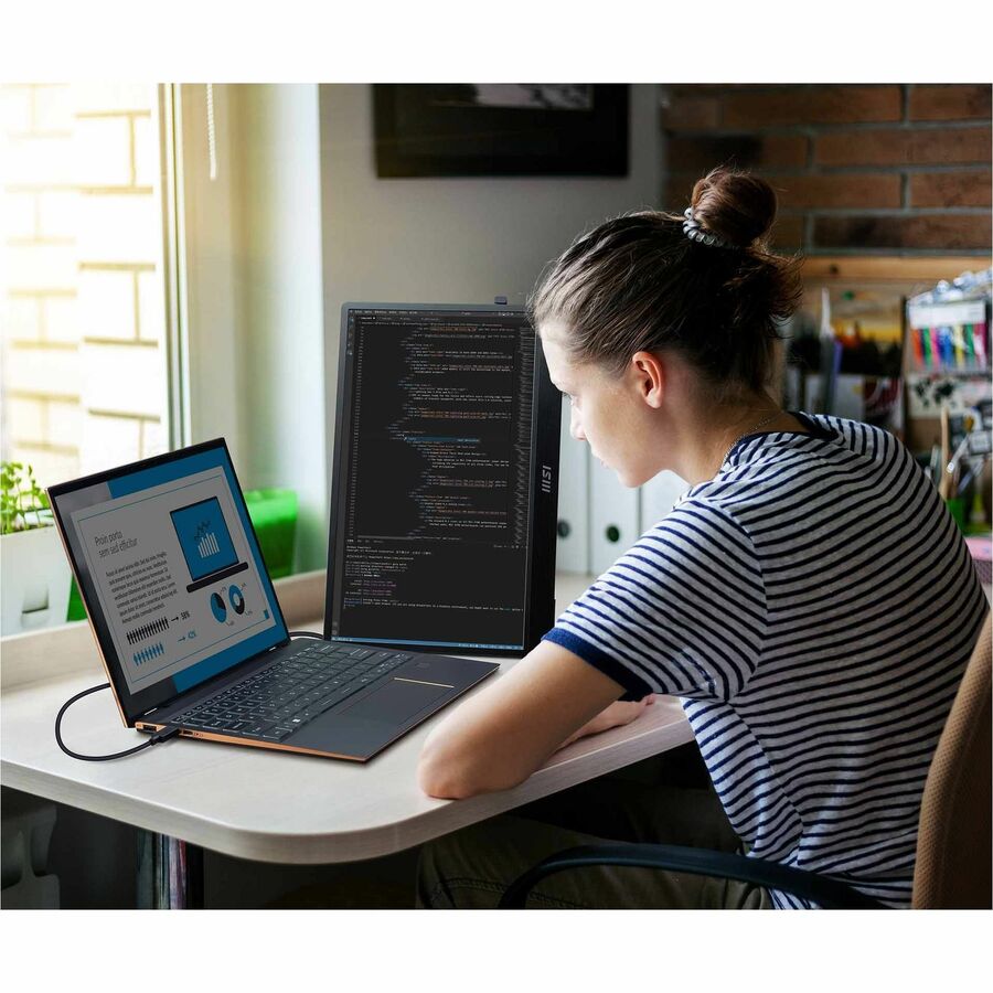 MSI PRO MP161 E2U 16" Class Full HD LED Monitor - 16:9 - Black, Metal Silver PROMP161E2U