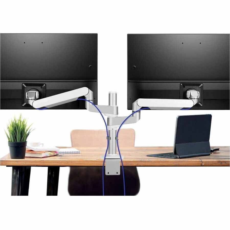 SIIG MTPRO Desk Mount Dual Monitor Arm - up to 32" Display, Max. Load 19.8 lbs, VESA 75/100mm, Mechanical Spring Design CE-MT3W11-S1
