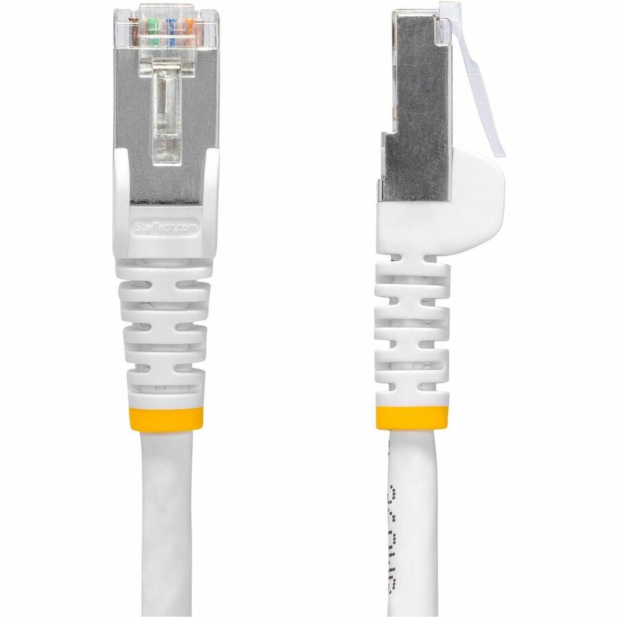 StarTech.com 6in White CAT8 Ethernet Cable, Snagless RJ45, 25G/40G 2000MHz, 100W PoE, S/FTP, 26AWG Pure Bare Copper, LSZH Network Patch Cord NLWH-6IN-CAT8-PATCH
