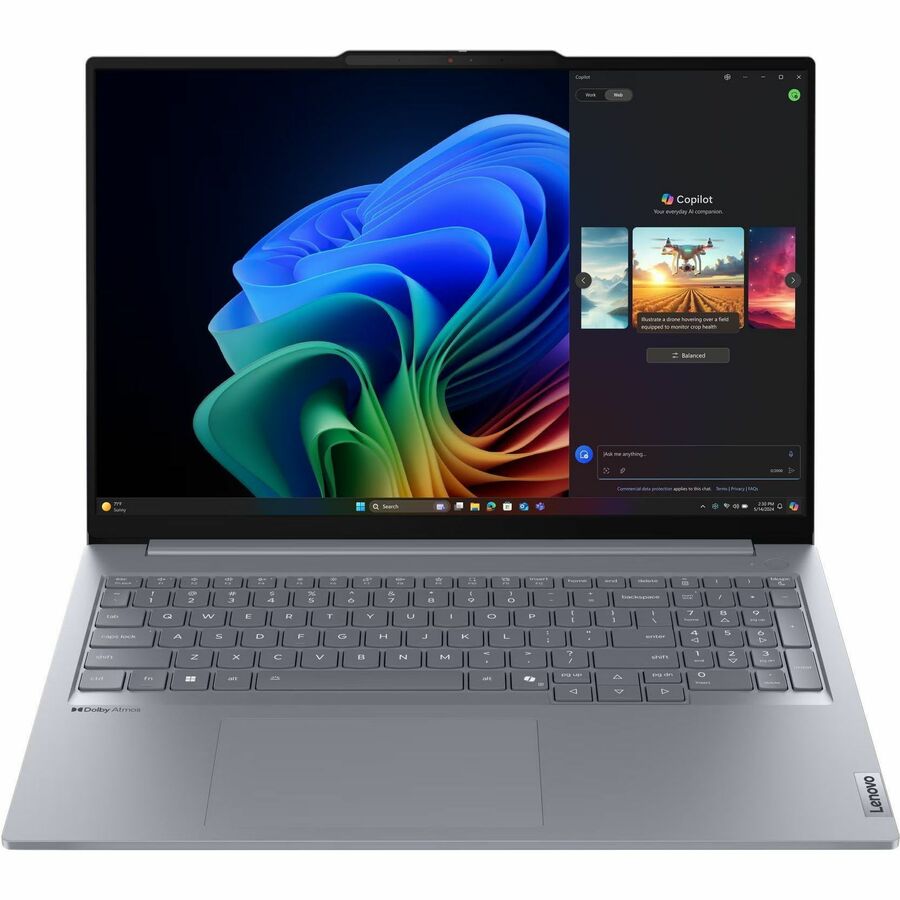 Lenovo ThinkBook 16 G7 QOY 21NH000JUS 16" Notebook - WUXGA - Qualcomm Snapdragon X Plus X1P-42-100 - 16 GB - 512 GB SSD - English (US) Keyboard - Luna Gray 21NH000JUS