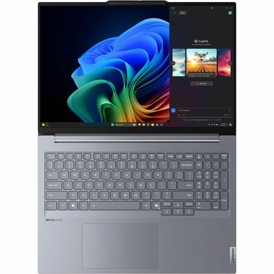 Lenovo ThinkBook 16 G7 QOY 21NH000JUS 16" Notebook - WUXGA - Qualcomm Snapdragon X Plus X1P-42-100 - 16 GB - 512 GB SSD - English (US) Keyboard - Luna Gray 21NH000JUS