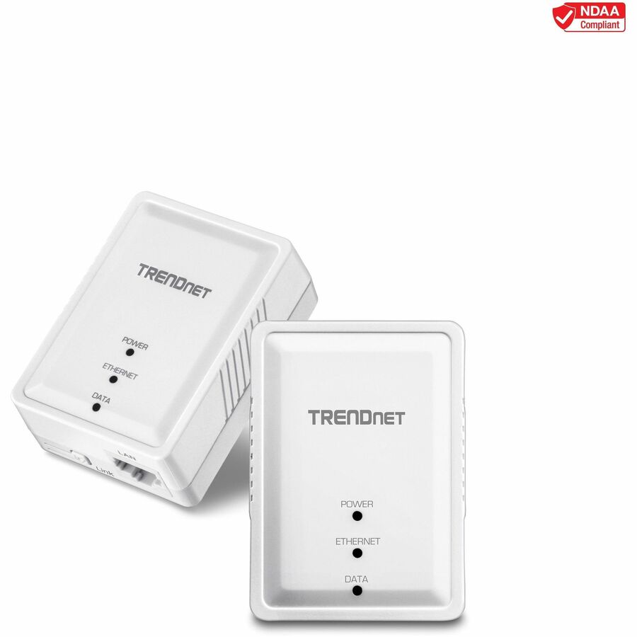 TRENDnet Powerline 500 AV Nano Adapter Kit, Includes 2 x TPL-406E Adapters, Cross Compatible With Powerline 600-500-200, Windows 10, 8.1, 8, 7, Vista, XP, Plug & Play Install, White, TPL-406E2K TPL-406E2K