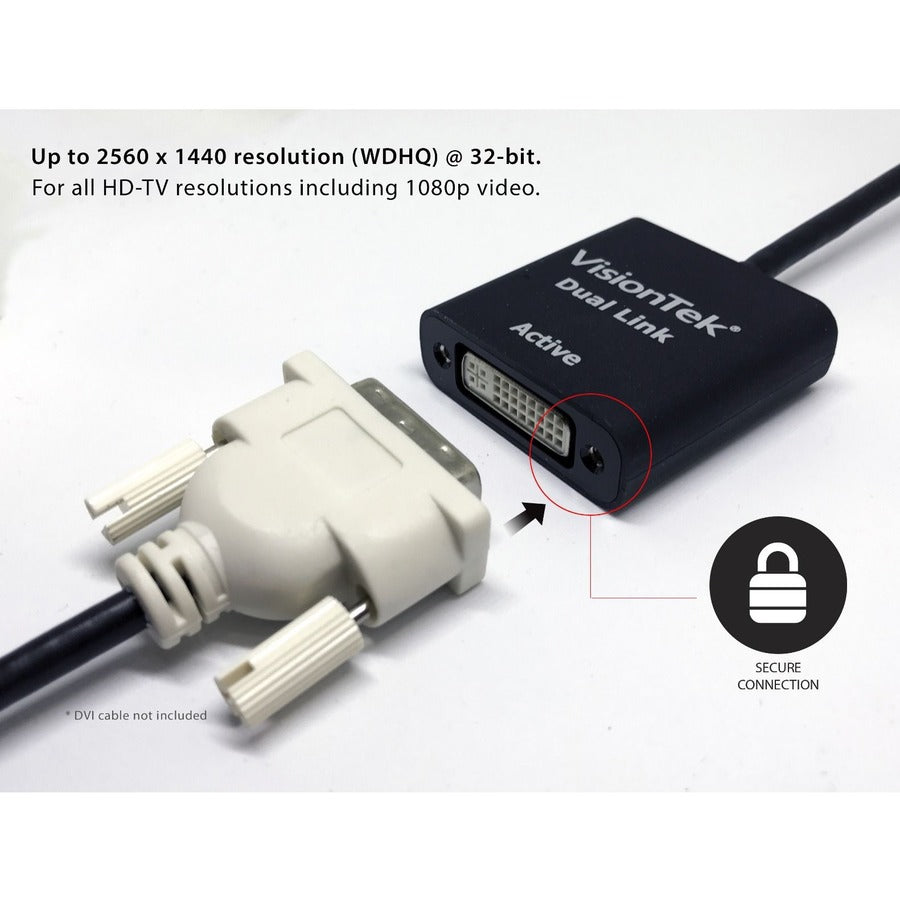 VisionTek Mini DisplayPort to DVI-D Dual Link Adapter (M/F) 900640