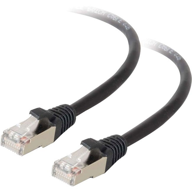 C2G-10ft Cat5e Molded Shielded (STP) Network Patch Cable - Black 28693