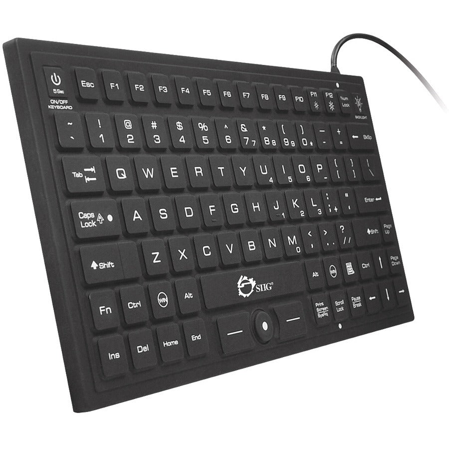SIIG Industrial/Medical Grade Washable Backlit Keyboard with Pointing Device JK-US0911-S1