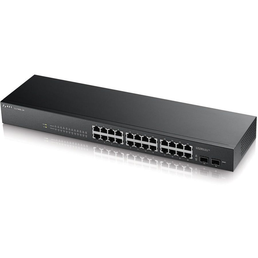 ZyXEL GS1900-24 Fanless 24 Port GbE L2 Web Managed Rackmountable Switch GS1900-24