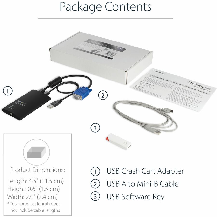 StarTech.com USB Crash Cart Adapter with File Transfer & Video Capture at 1920 x1200 60Hz NOTECONS02