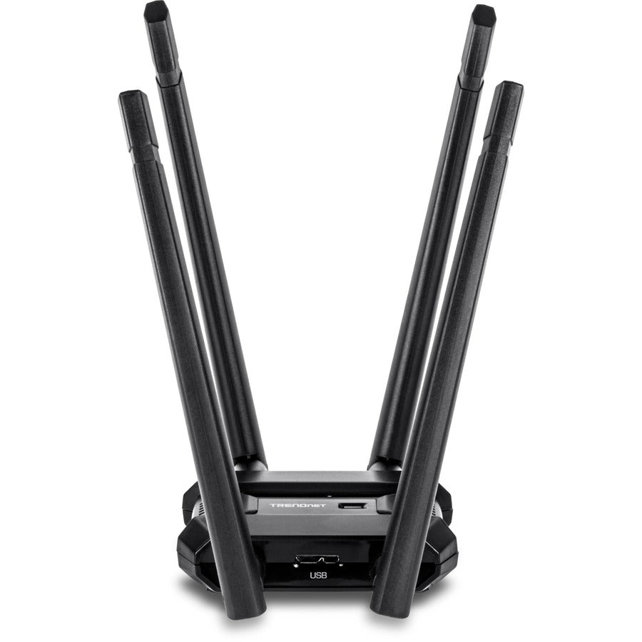 TRENDnet AC1900 High Power Dual Band Wireless USB Adapter, TEW-809UB, Stream 4K HD Video, Windows Compatible, USB 3.0 to USB Type A, Black TEW-809UB