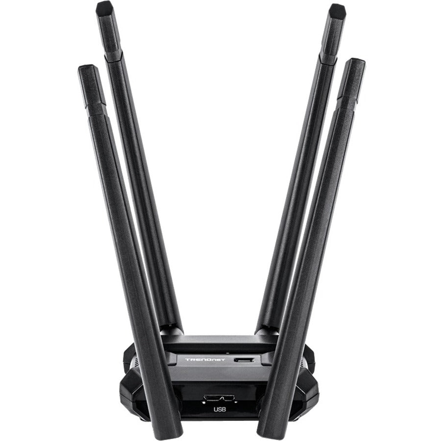 TRENDnet AC1900 High Power Dual Band Wireless USB Adapter, TEW-809UB, Stream 4K HD Video, Windows Compatible, USB 3.0 to USB Type A, Black TEW-809UB