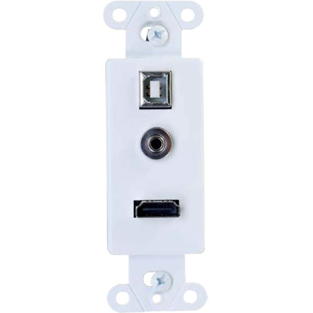 C2G Decorative HDMI Wall Plate with USB and 3.5mm White 39873