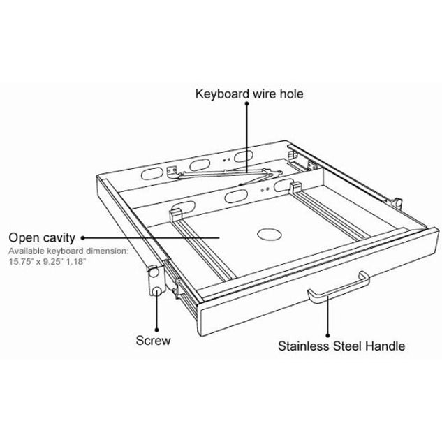 Adesso Touchpad Keyboard with Rackmount AKB-425UB-MRP
