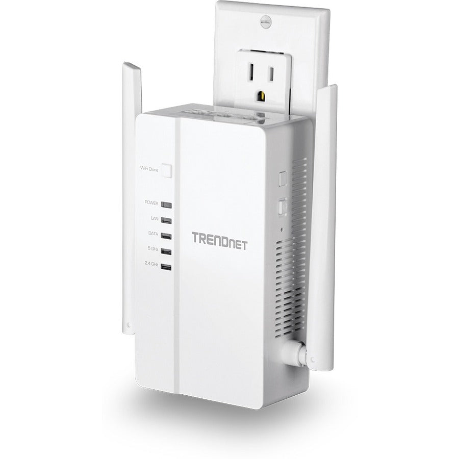 TRENDnet Wi-Fi Everywhere Powerline 1200 AV2 Dual-Band AC1200 Wireless Access Point Kit, Includes 1 x TPL-430AP And 1 x TPL-423E, 3 x Gigabit Ports, Easy Installation, White, TPL-430APK TPL-430APK