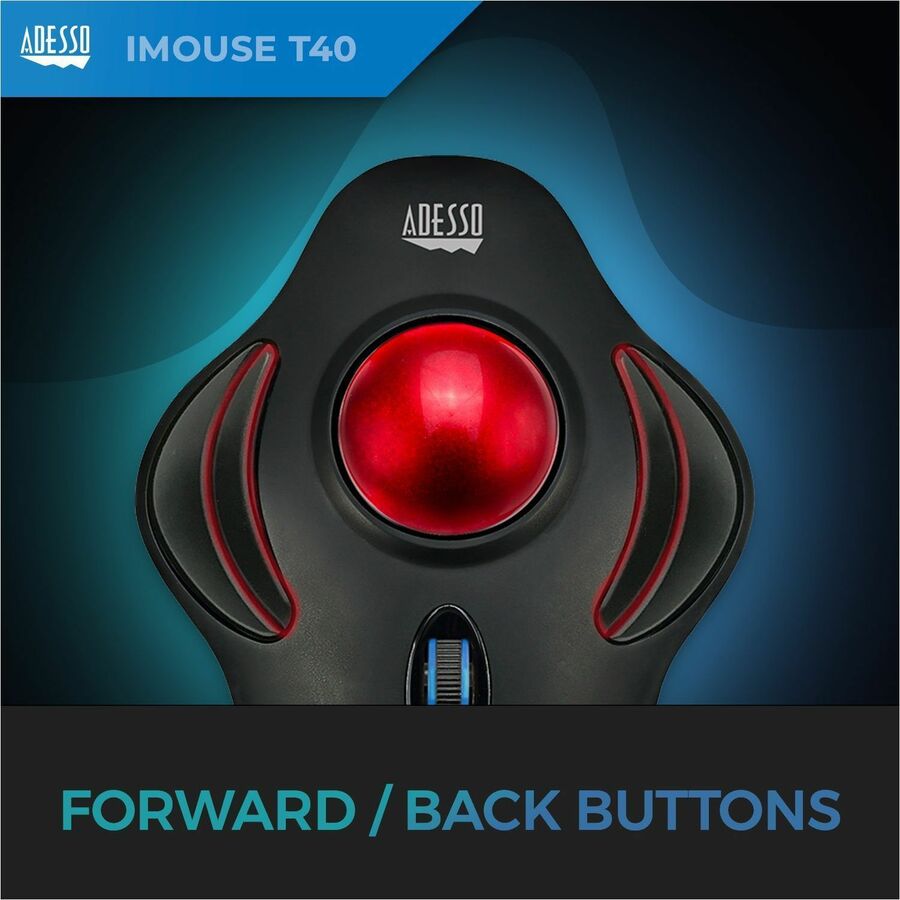 Adesso iMouse T40 - Wireless Programmable Ergonomic Trackball Mouse IMOUSE T40