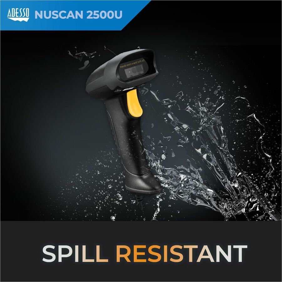 Adesso NuScan 2500TU Spill Resistant Antimicrobial 2D Barcode Scanner NUSCAN 2500TU