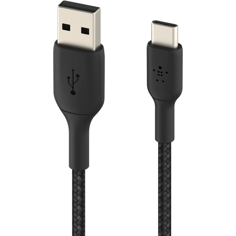 Belkin Braided USB-C to USB-A Cable (1m / 3.3ft, Black) CAB002BT1MBK