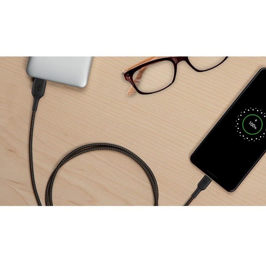 Belkin Braided USB-C to USB-A Cable (1m / 3.3ft, Black) CAB002BT1MBK